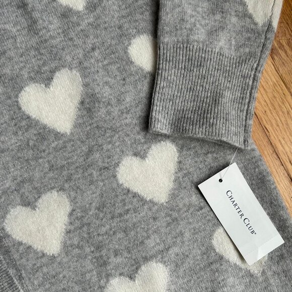 New W/tag Charter Club Grey Cashmere Cardigan S - Picture 3 of 4